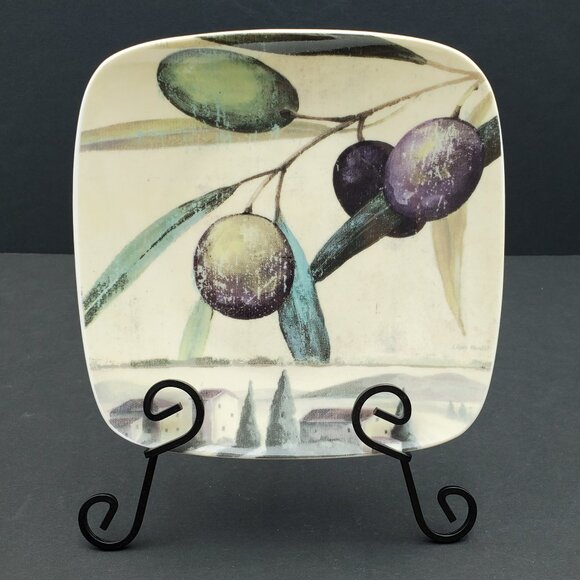 SIX Pfaltzgraff Tuscan Delight Appetizer Plates Lisa Audit Tuscan Olives Plates - Picture 3 of 8